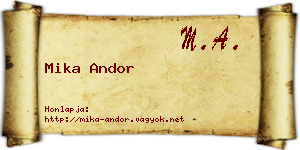 Mika Andor névjegykártya