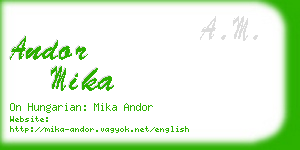 andor mika business card